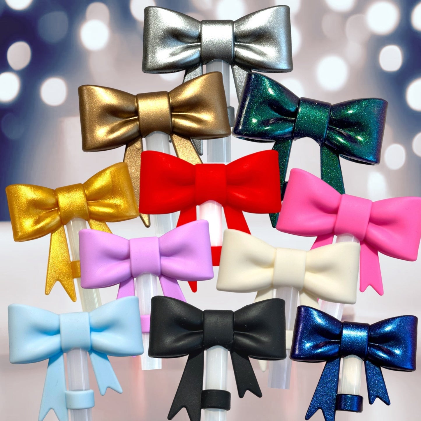 Purple 3D Bow Straw Topper - The Nifty Little Finds - 3D Bow Straw Topper - The Nifty Little Finds