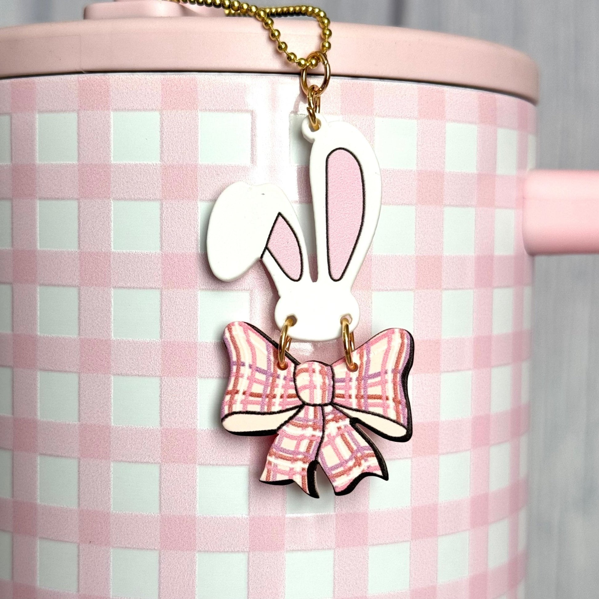 Coquette Bunny Charm - Tumbler Handle Charm - The Nifty Little Finds - Charm - The Nifty Little Finds