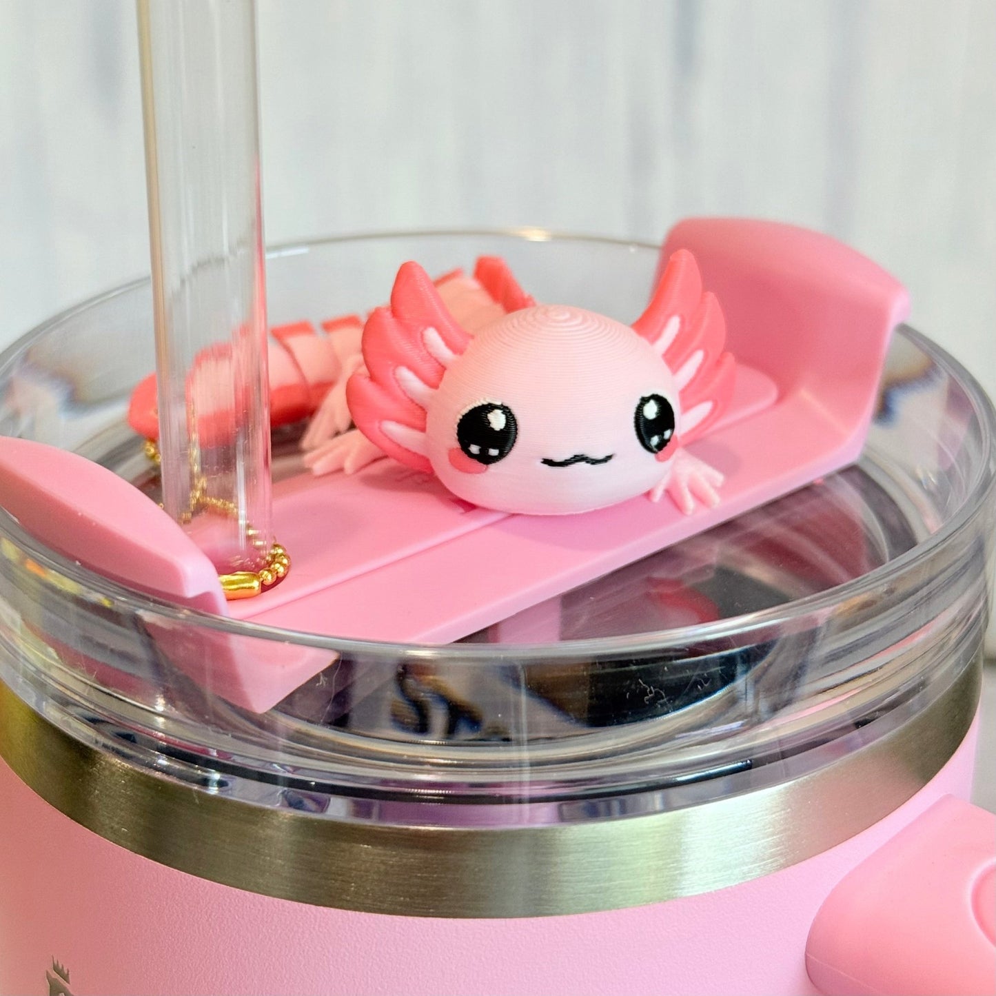 Pinky the Axolotl 3D Deluxe Charm - Tumbler Handle Charm - The Nifty Little Finds - Charm - The Nifty Little Finds
