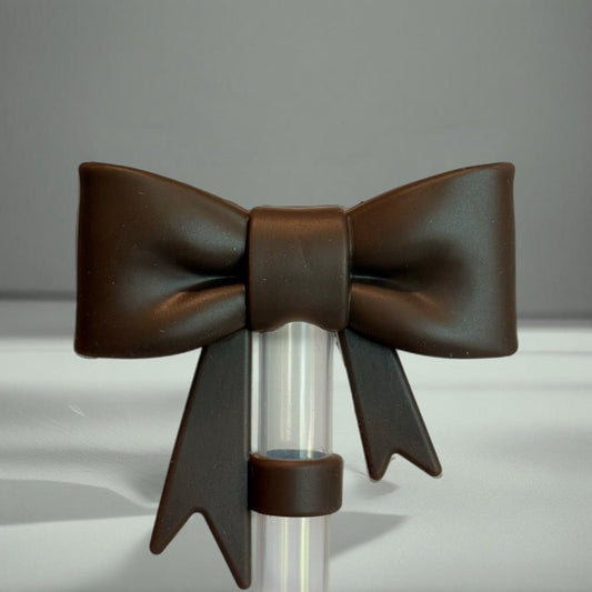 Chocolate Brown 3D Bow Straw Topper - The Nifty Little Finds - 3D Bow Straw Topper - The Nifty Little Finds