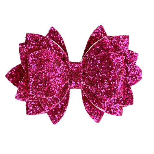 FUSCHIA Glitter Tumbler Bow - The Nifty Little Finds - Bow - The Nifty Little Finds