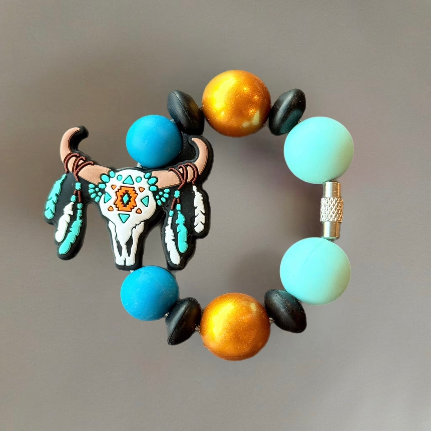 Aztec Skull Handle Bracelet - Tumbler Handle Charm - The Nifty Little Finds - Charm - The Nifty Little Finds