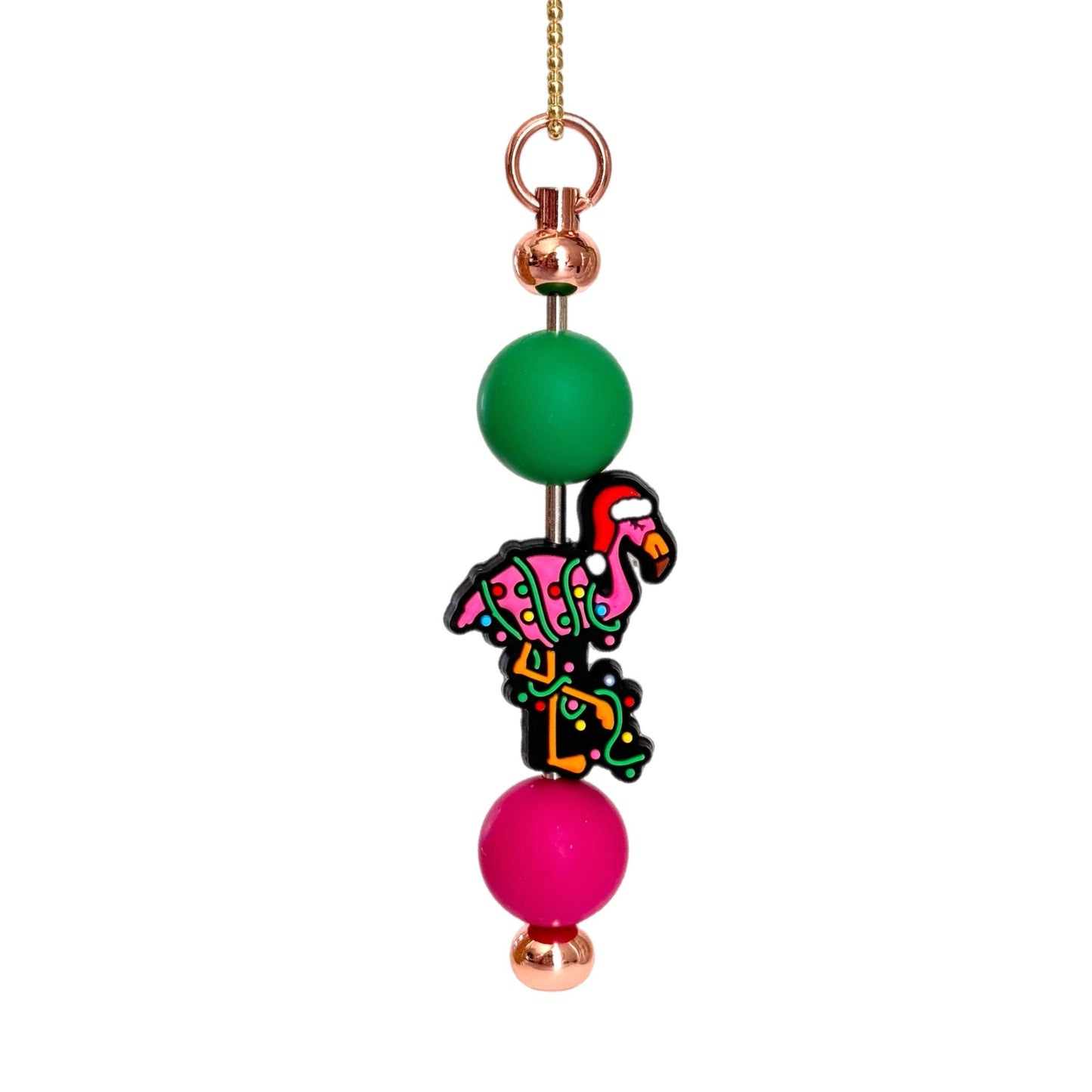 Christmas Flamingo Bar Charm - Tumbler Handle Charm - The Nifty Little Finds - Charm - The Nifty Little Finds