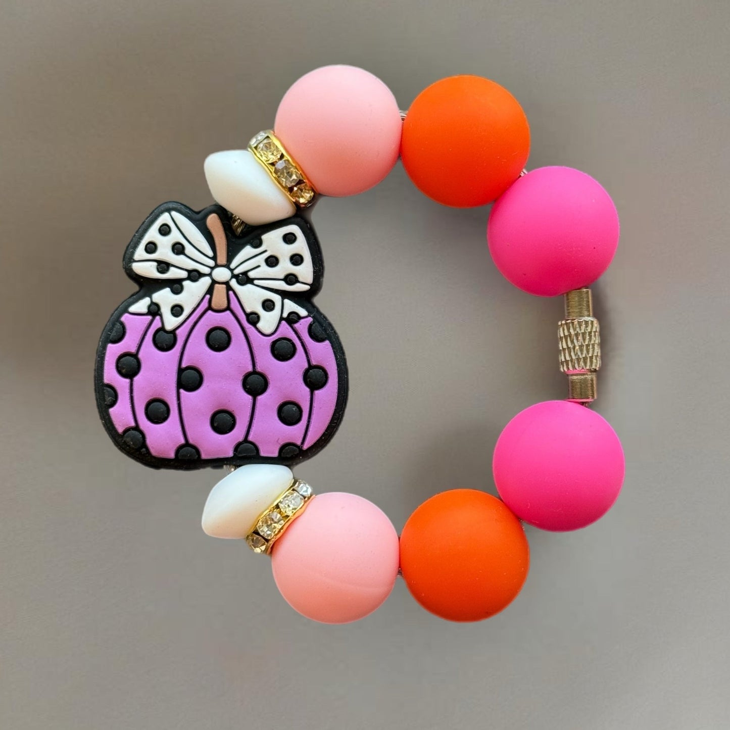 Polka Dot Pumpkin Charm - Tumbler Handle Charm - The Nifty Little Finds - Charm - The Nifty Little Finds