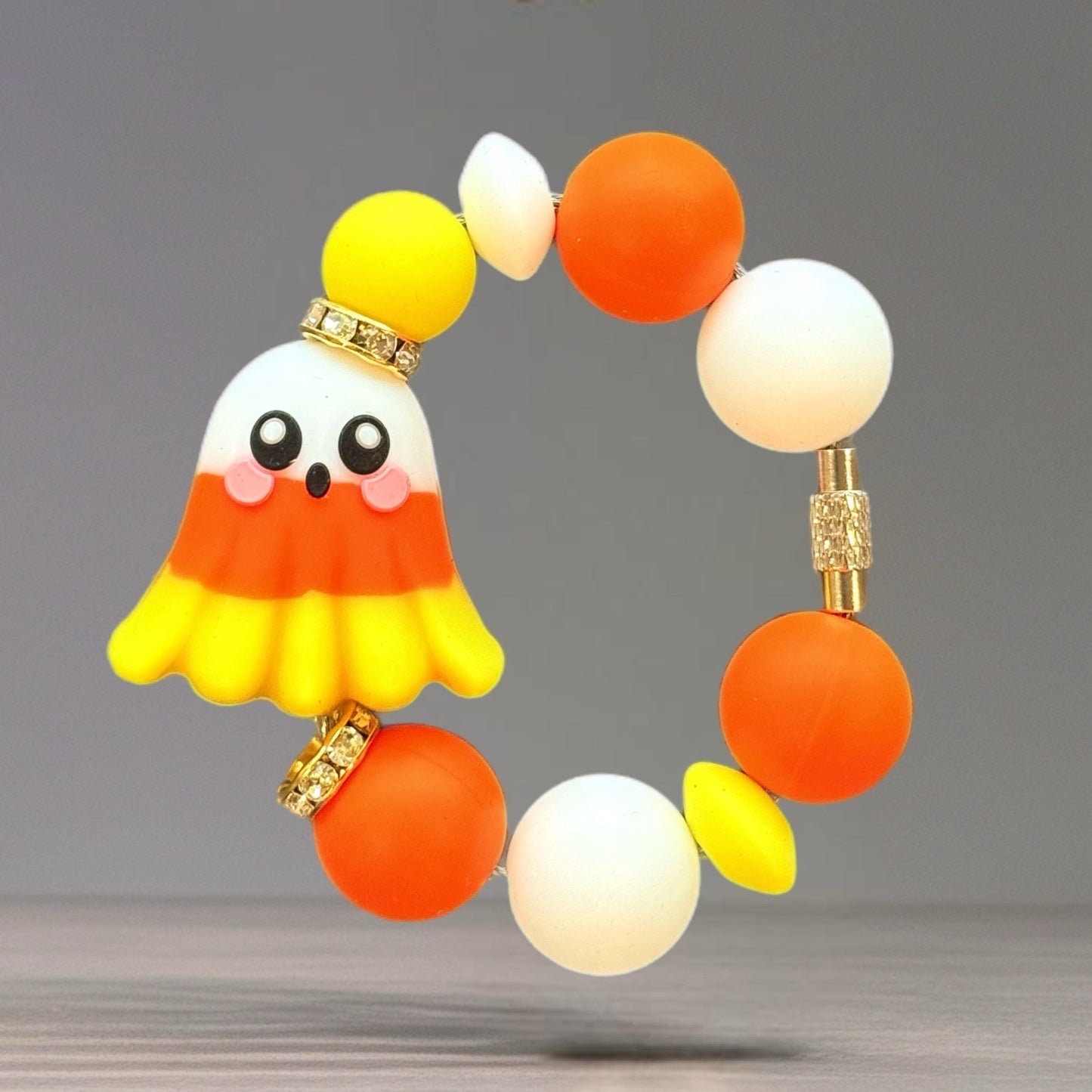 Candy Corn Ghost Charm - Tumbler Handle Charm - The Nifty Little Finds - Charm - The Nifty Little Finds