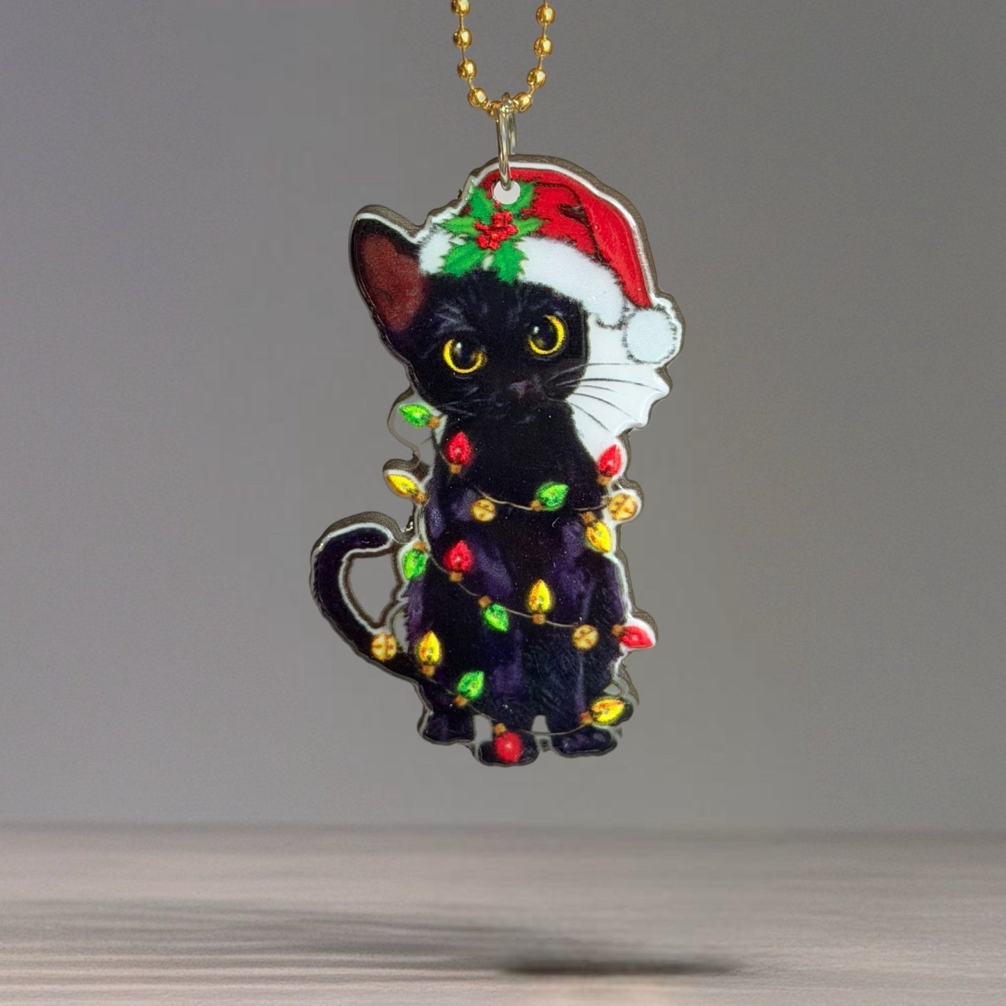 Christmas Kitty Charm - Tumbler Handle Charm - The Nifty Little Finds - Charm - The Nifty Little Finds