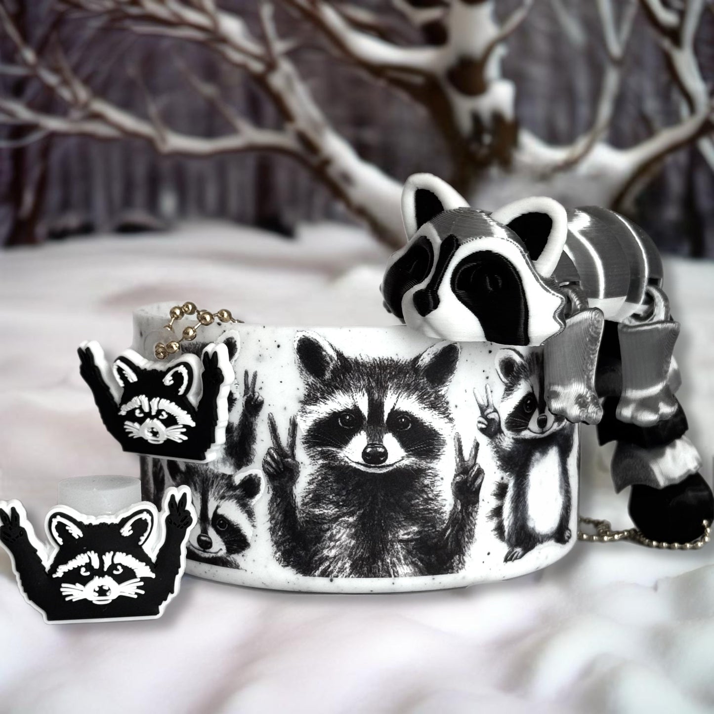 TRASH PANDA ‘Ricky’ Raccoon 3D Deluxe Charm - Tumbler Handle Charm - The Nifty Little Finds - Charm - The Nifty Little Finds