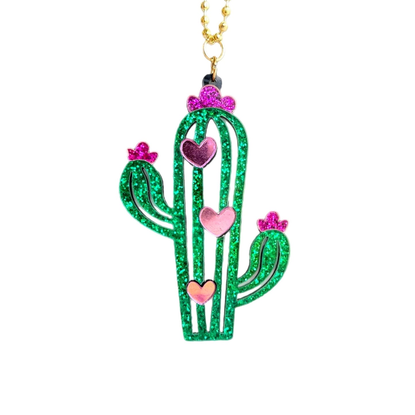 Sparkly Cactus Charm - Tumbler Handle Charm - The Nifty Little Finds - Charm - The Nifty Little Finds
