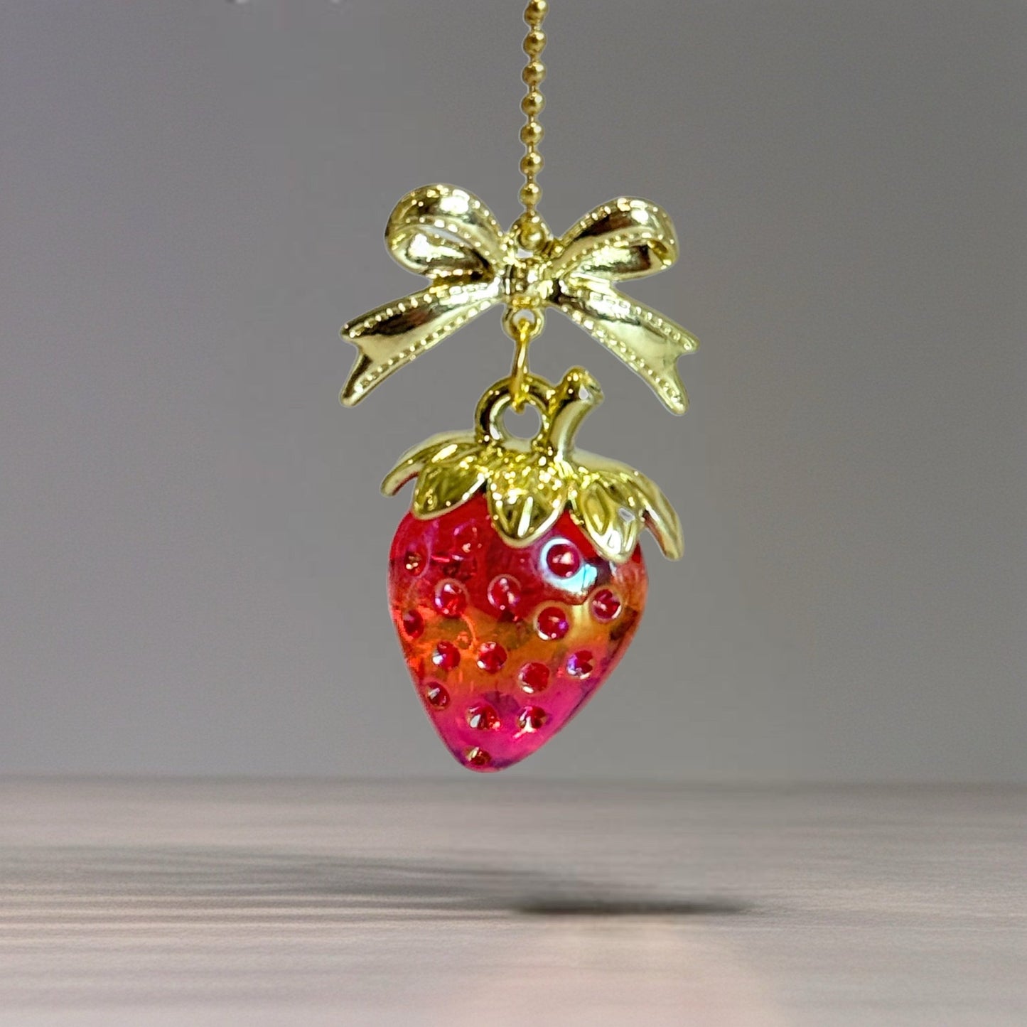 Deluxe Coquette Strawberry Charm - Tumbler Handle Charm - The Nifty Little Finds - Charm - The Nifty Little Finds