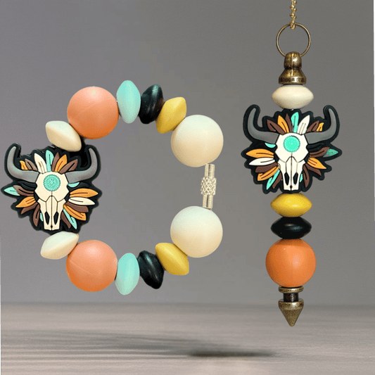 Feathered Skull Handle Bracelet - Tumbler Handle Charm - The Nifty Little Finds - Charm - The Nifty Little Finds
