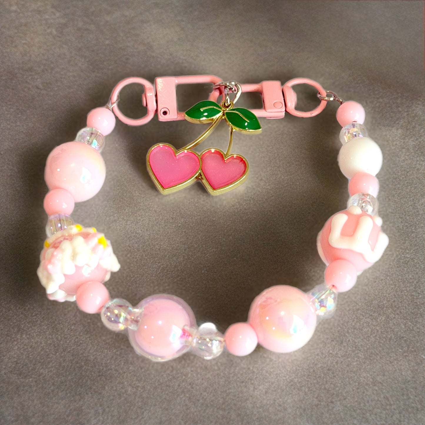Pink Velvet Cherry Deluxe Tumbler Charm Necklace - The Nifty Little Finds - Necklace - The Nifty Little Finds