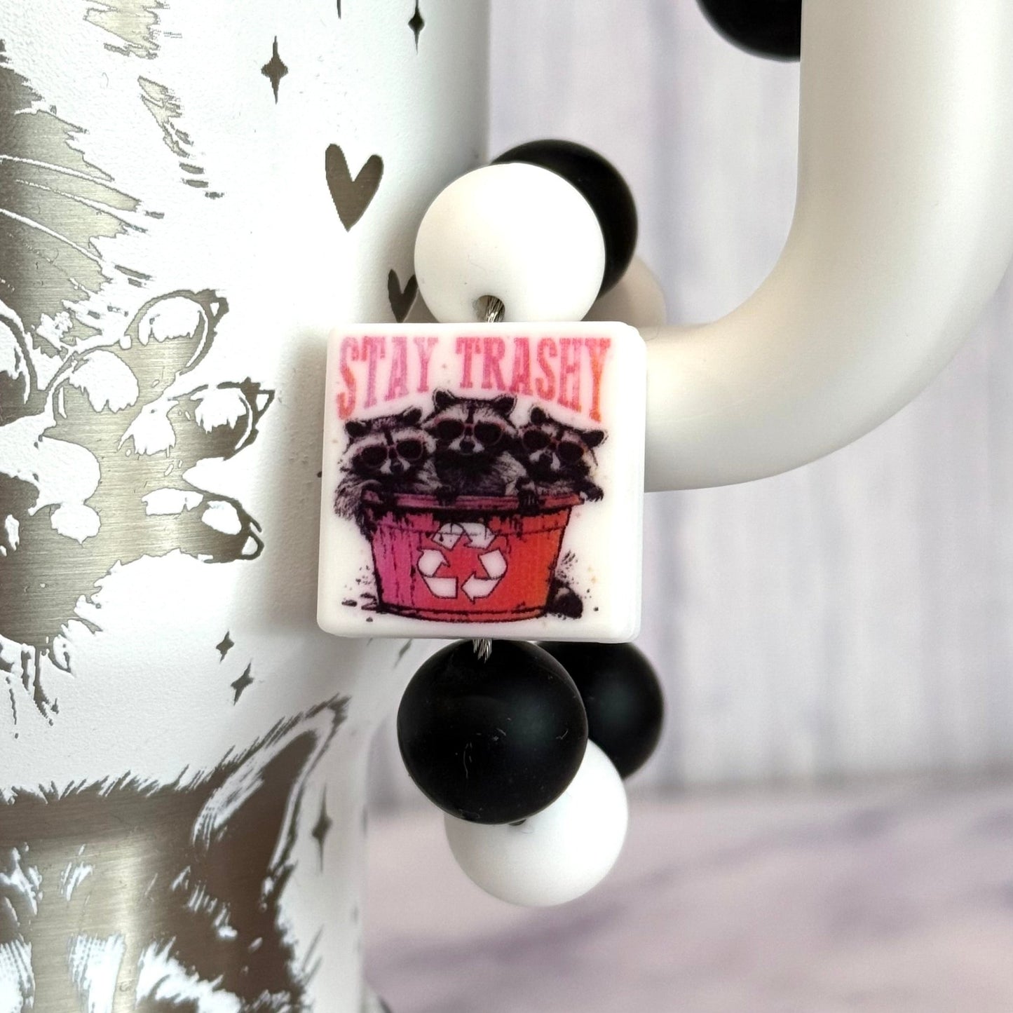 Stay Trashy Raccoon Bracelet - Tumbler Handle Charm - The Nifty Little Finds - Charm - The Nifty Little Finds