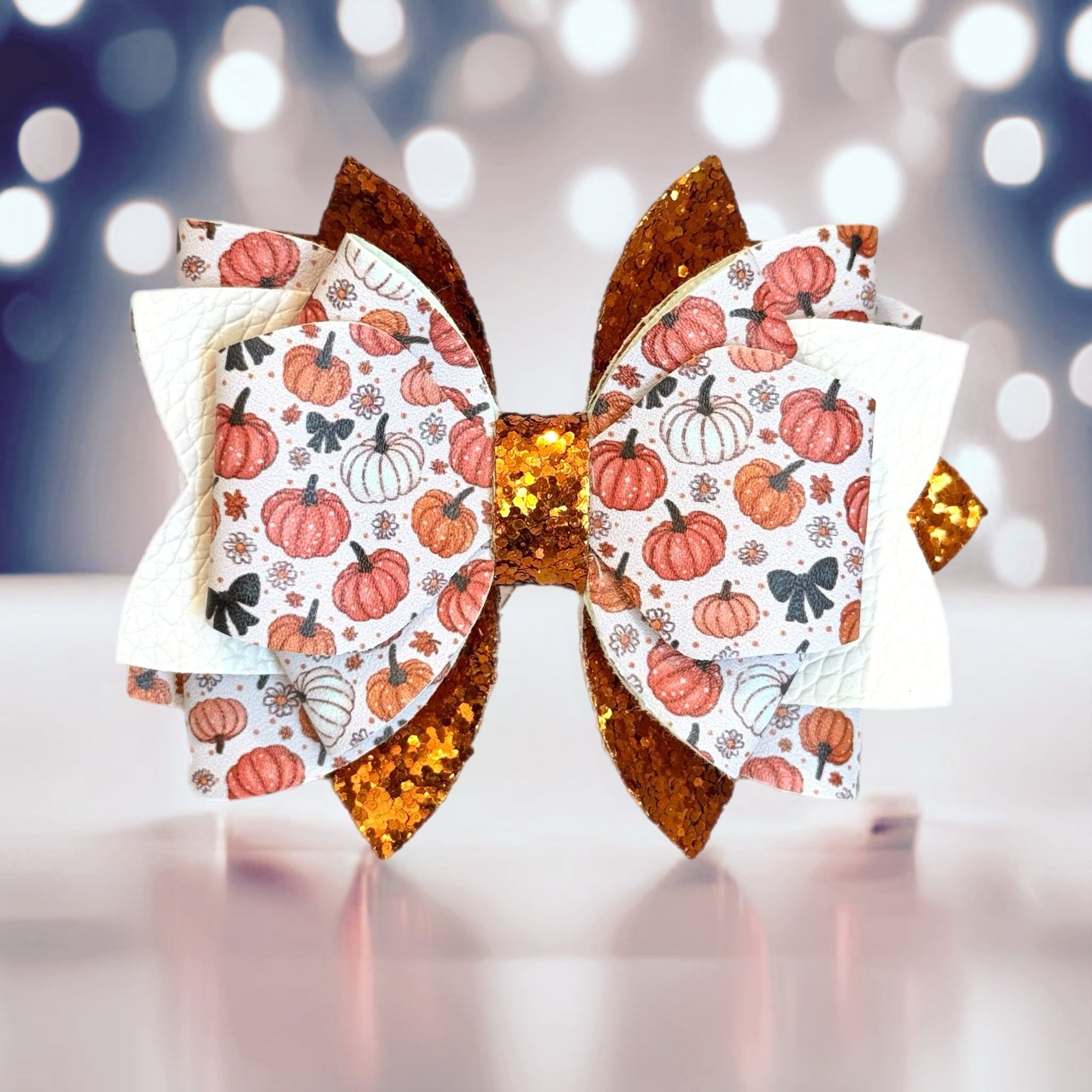 Polka Dot Pumpkins Glitter Tumbler Bow - The Nifty Little Finds - Bow - The Nifty Little Finds
