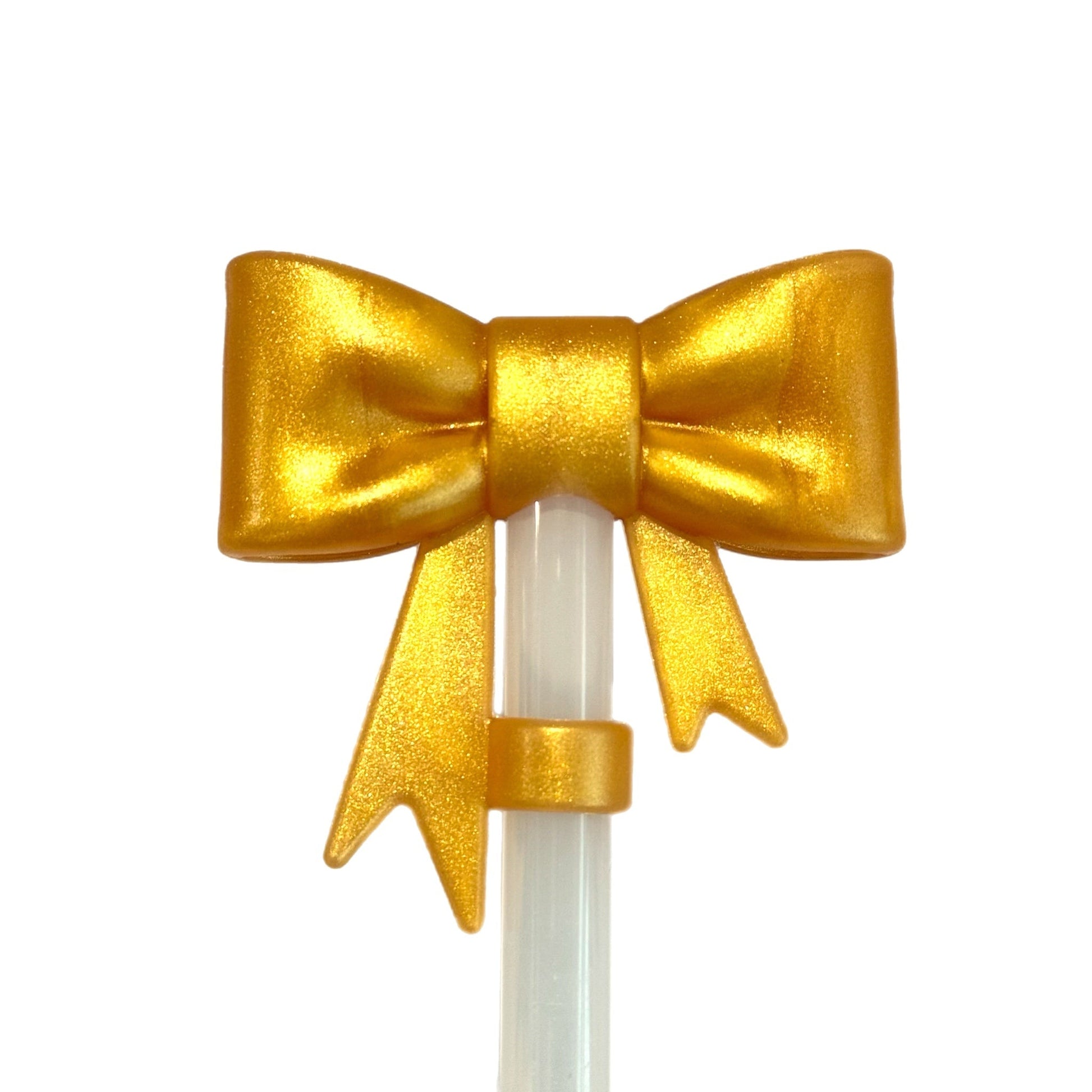 Gold Metallic 3D Bow Straw Topper - The Nifty Little Finds - 3D Bow Straw Topper - The Nifty Little Finds