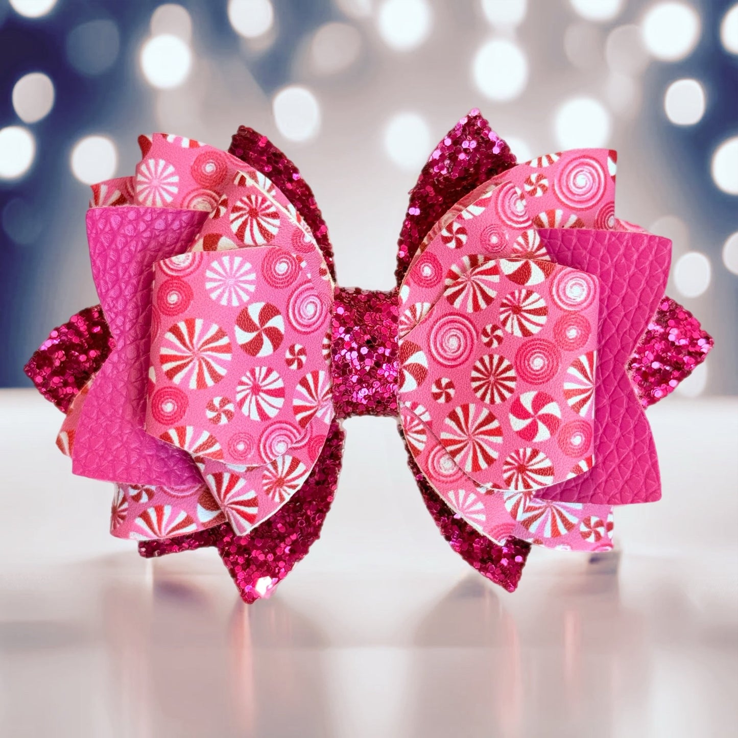 Peppermint Glitter Tumbler Bow - The Nifty Little Finds - Bow - The Nifty Little Finds