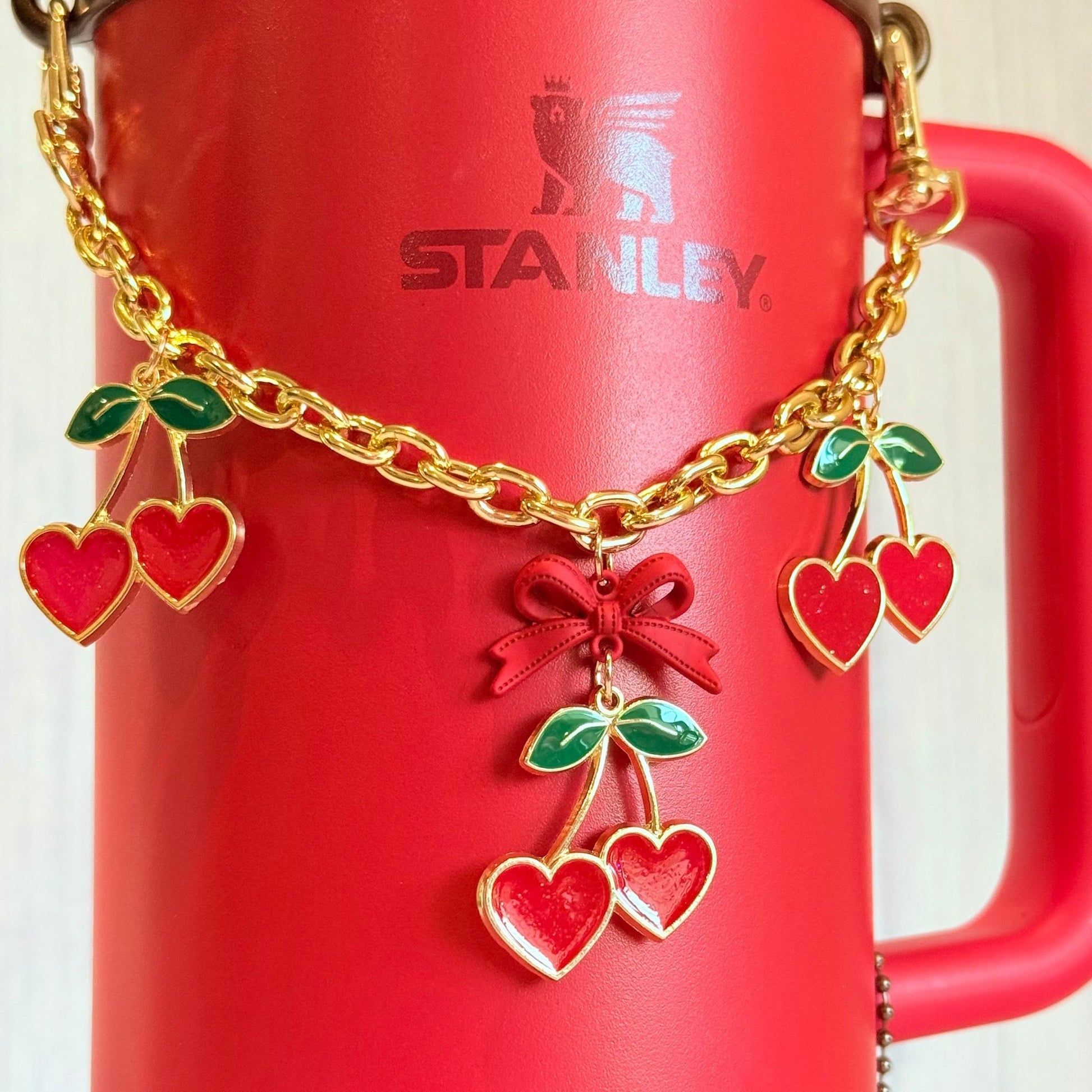 Cherry Love Deluxe Tumbler Charm Necklace - The Nifty Little Finds - Necklace - The Nifty Little Finds