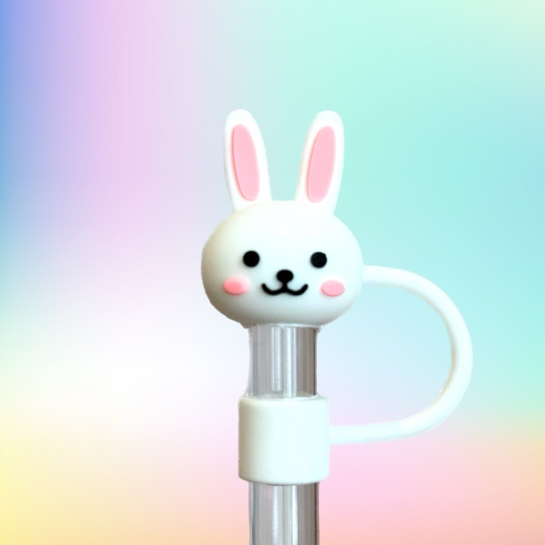 Cute Bunny 3D Straw Topper - The Nifty Little Finds - Deluxe Straw Topper - The Nifty Little Finds