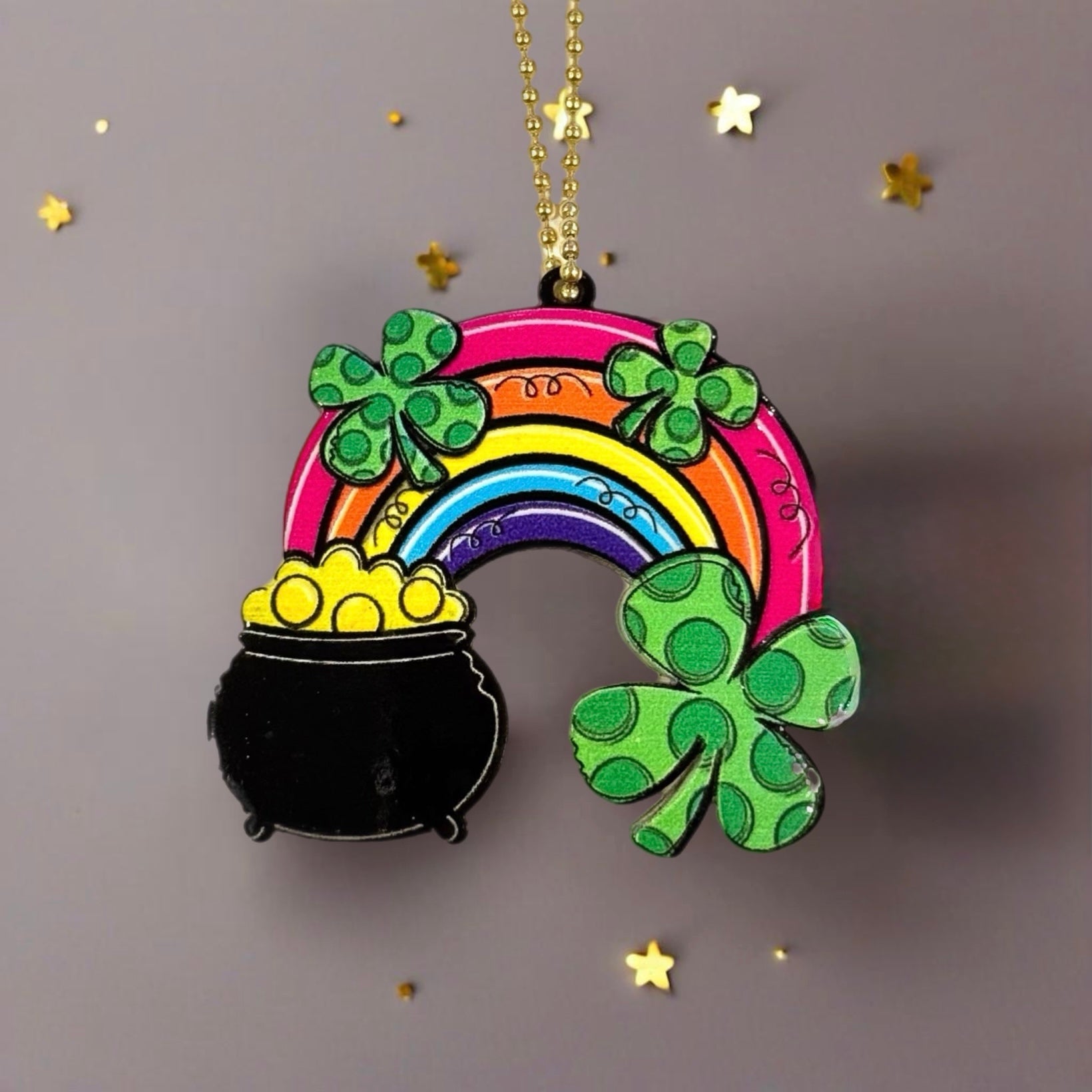 Lucky Rainbow Charm - Tumbler Handle Charm - The Nifty Little Finds - Charm - The Nifty Little Finds
