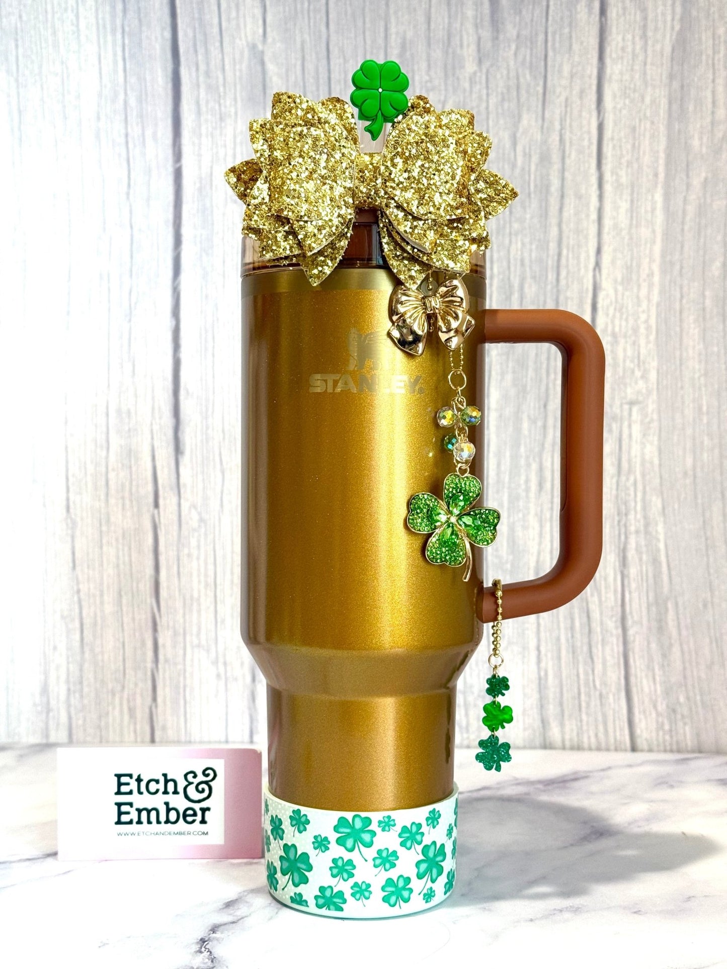 Bling Clover Charm - Tumbler Handle Charm - The Nifty Little Finds - Charm - The Nifty Little Finds