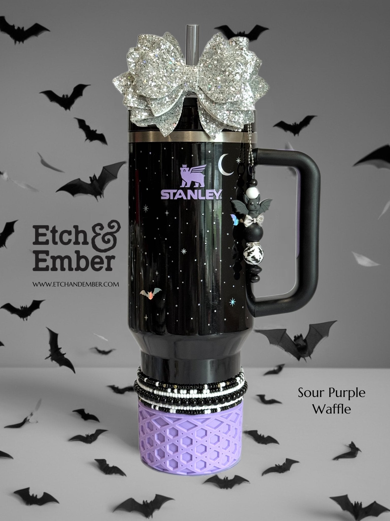 Coquette Bat Bar Charm - Tumbler Handle Charm - The Nifty Little Finds - Charm - The Nifty Little Finds