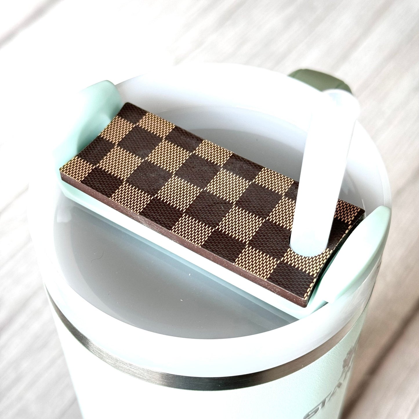 Stanley Silicone Spinner Cover - BROWN CHECKERS - The Nifty Little Finds - The Nifty Little Finds
