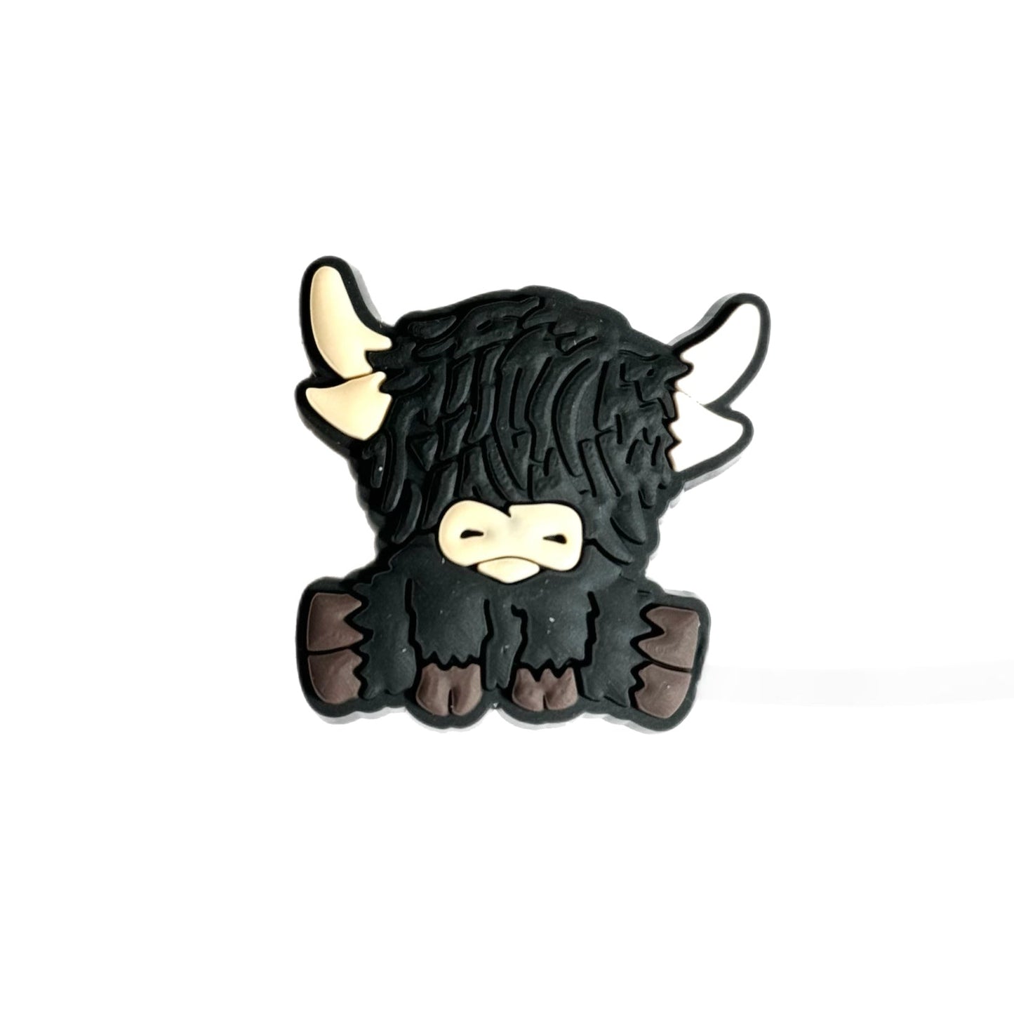 Highland Cow Straw Topper black white - The Nifty Little Finds - The Nifty Little Finds
