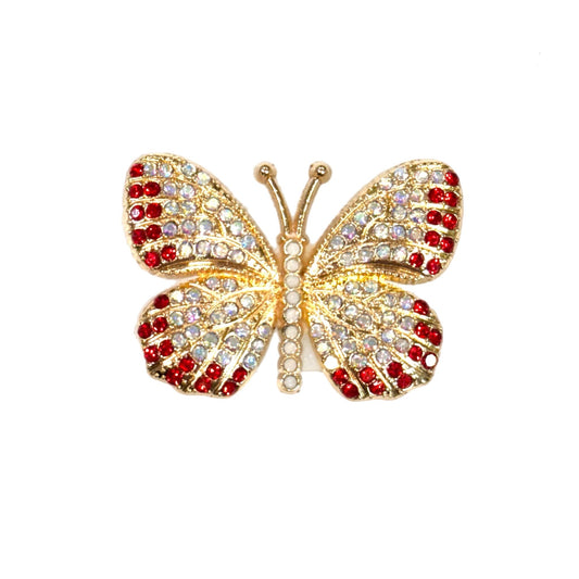 Red Bling Butterfly Deluxe Metal Straw Topper - The Nifty Little Finds - Deluxe Straw Topper - The Nifty Little Finds