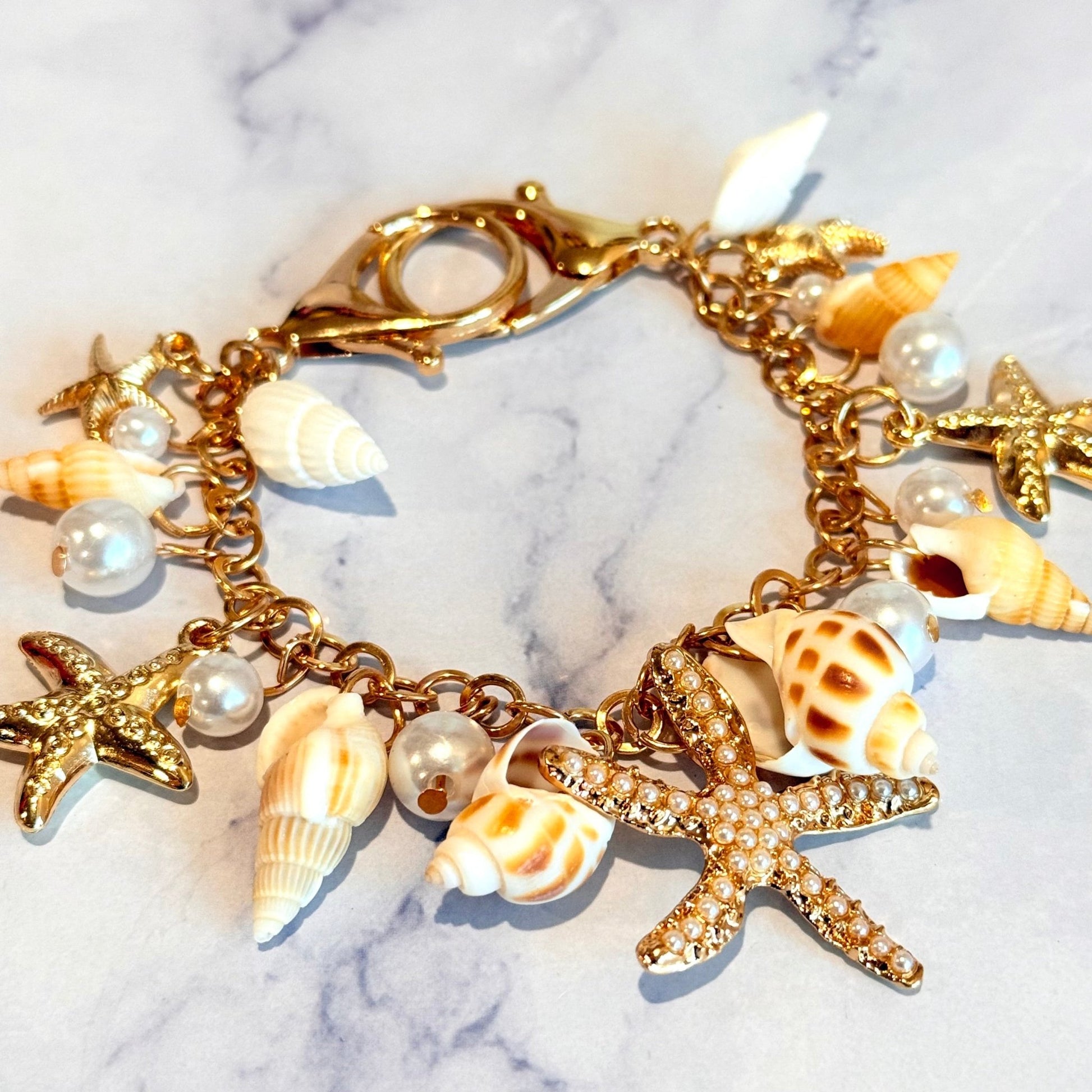 Sea Shells Deluxe Tumbler Charm Necklace - The Nifty Little Finds - Necklace - The Nifty Little Finds