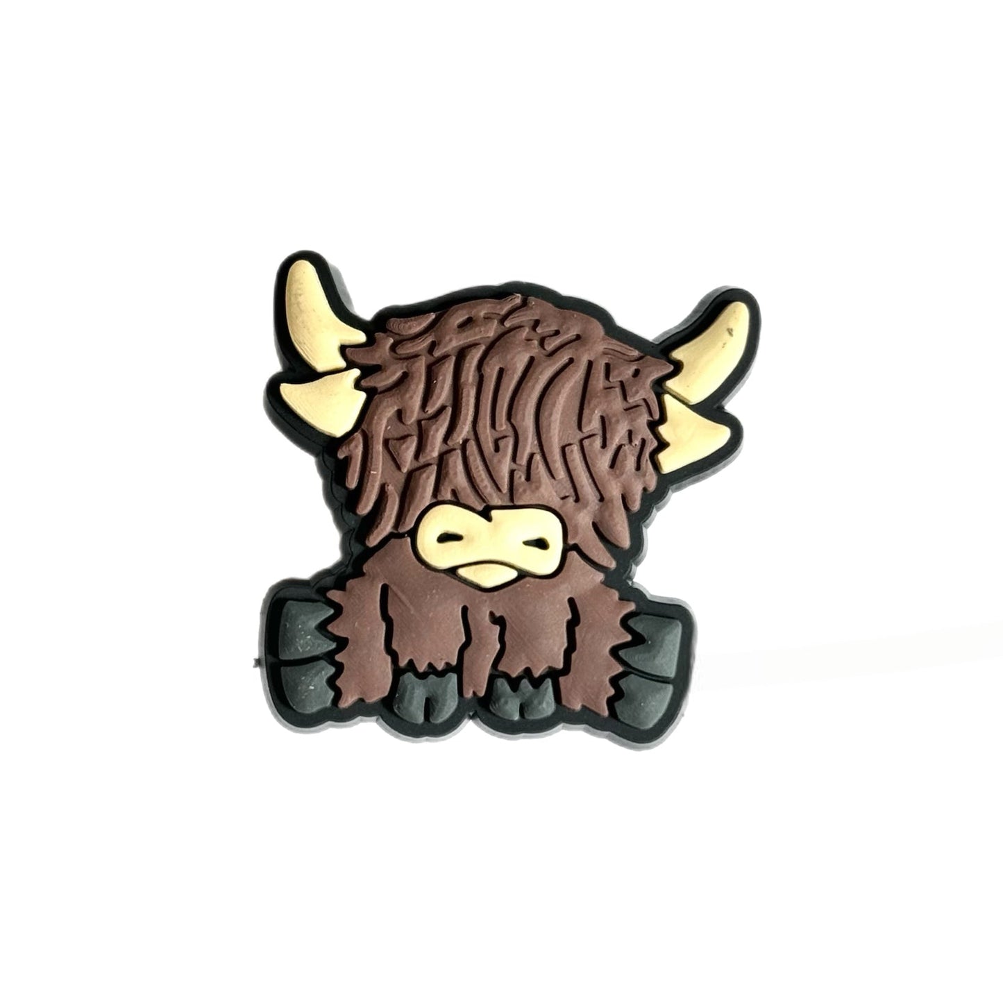 Highland Cow Straw Topper black white - The Nifty Little Finds - The Nifty Little Finds