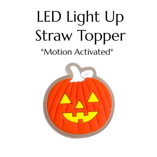 LED LIGHT UP PUMPKIN Straw Topper - The Nifty Little Finds - Deluxe Straw Topper - The Nifty Little Finds