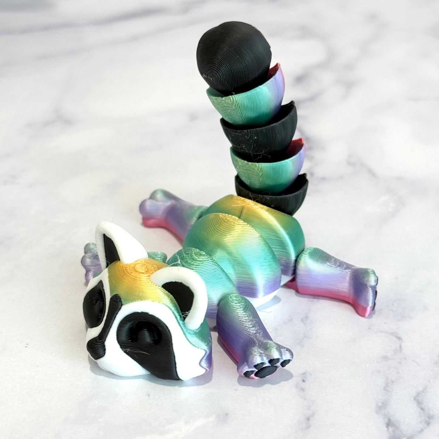 Colorful TRASH PANDA ‘Ricky’ Raccoon 3D Deluxe Charm - Tumbler Handle Charm - The Nifty Little Finds - Charm - The Nifty Little Finds