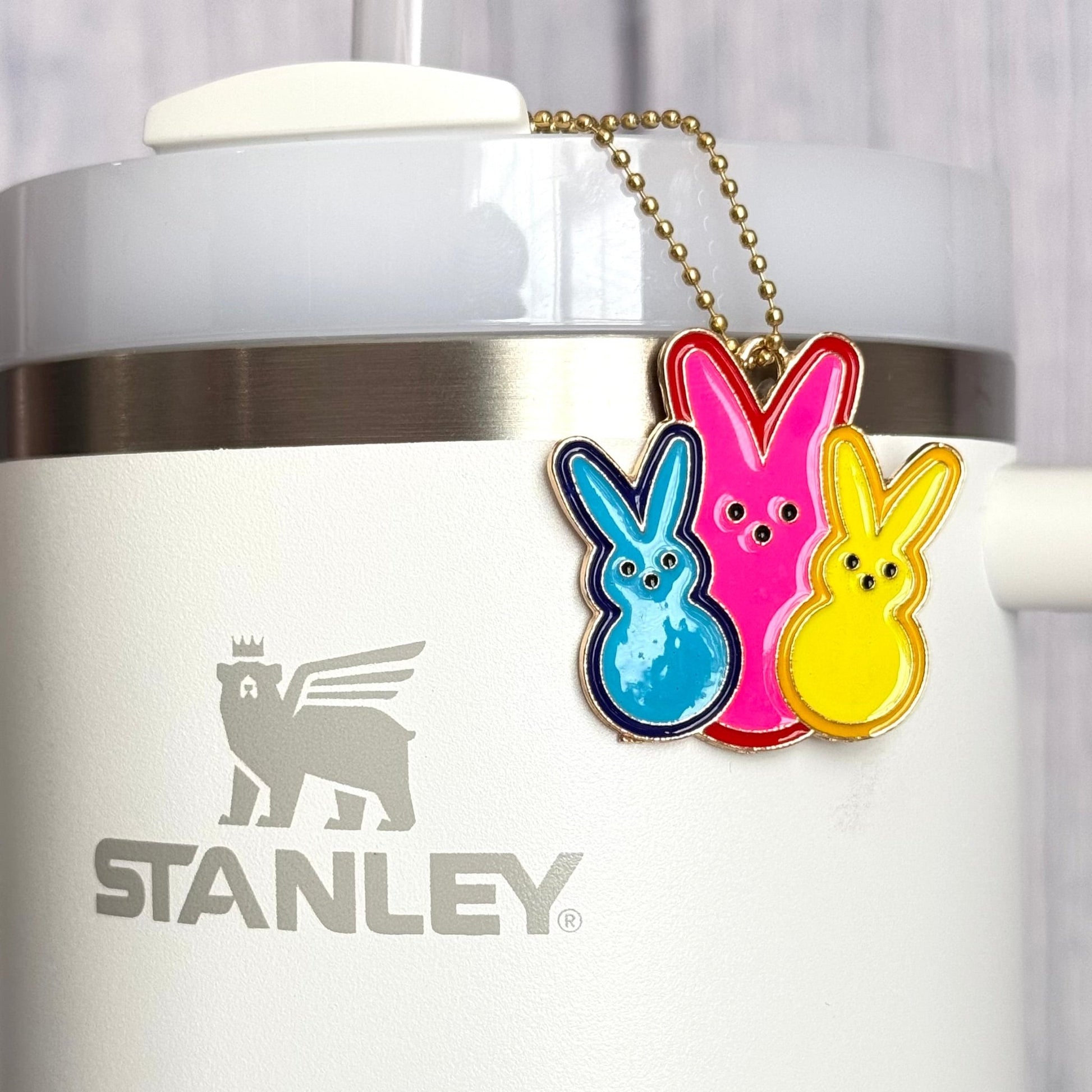 Vibrant Peeps Bunnies Charm - Tumbler Handle Charm - The Nifty Little Finds - Charm - The Nifty Little Finds