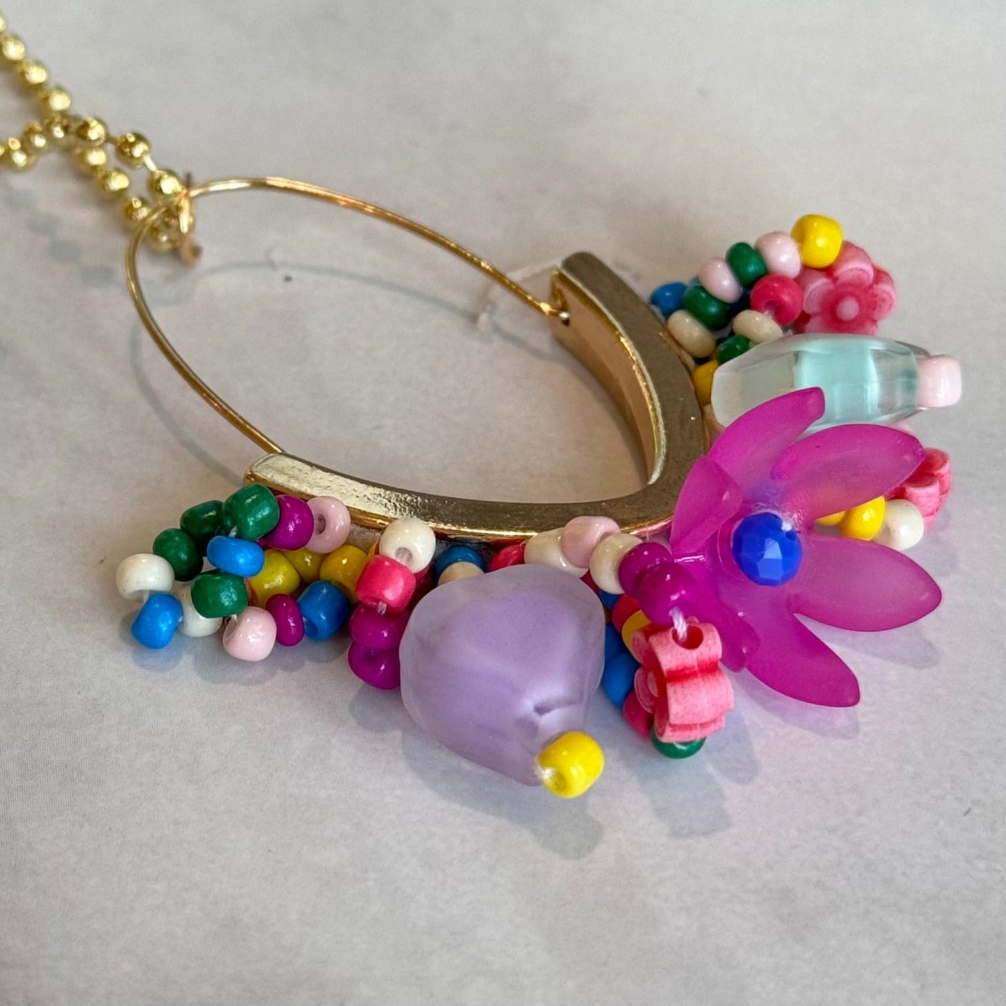 FLORAL SEED BEAD Charm - Tumbler Handle Charm - The Nifty Little Finds - Charm - The Nifty Little Finds