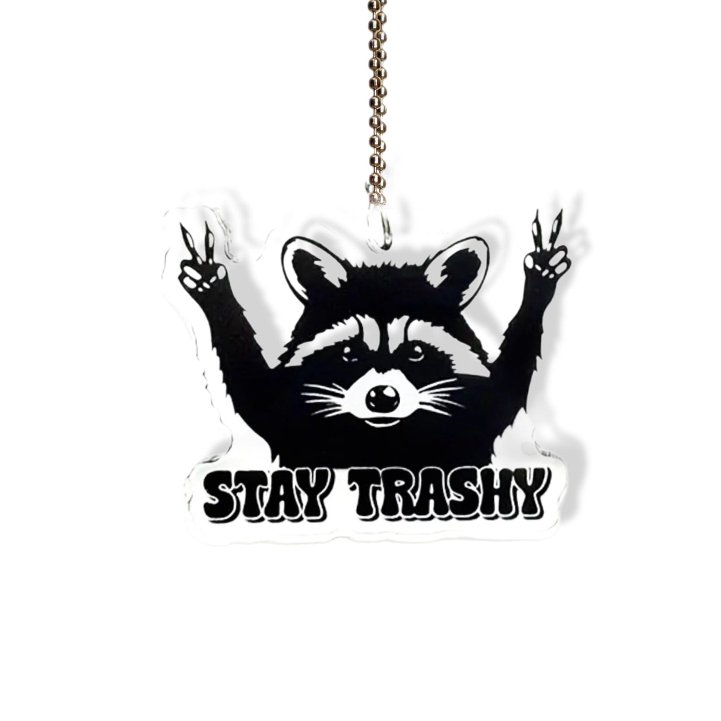 Stay Trashy Raccoon- Tumbler Handle Charm - The Nifty Little Finds - Charm - The Nifty Little Finds