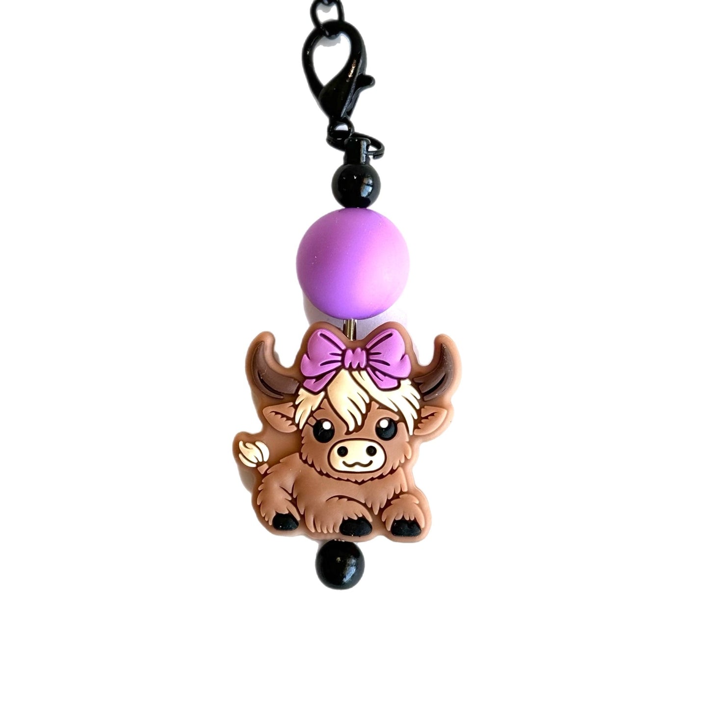 CUTIE HIGHLAND COW Charm - Tumbler Handle Charm - The Nifty Little Finds - Charm - The Nifty Little Finds