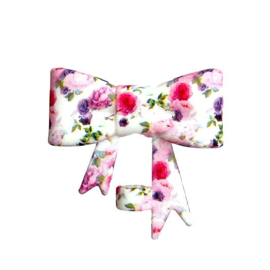 Rosy Floral 3D Bow Straw Topper *Hydroprinted* - The Nifty Little Finds - 3D Bow Straw Topper - The Nifty Little Finds