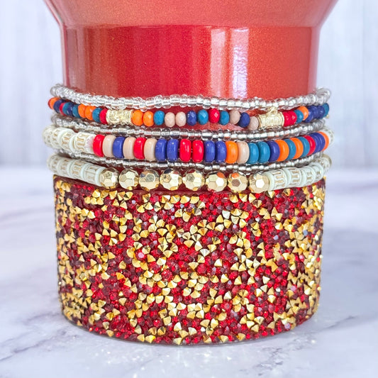 Rainbow & Gold Tumbler Bracelet Stack -fits 30-40oz - The Nifty Little Finds - Bracelet - The Nifty Little Finds