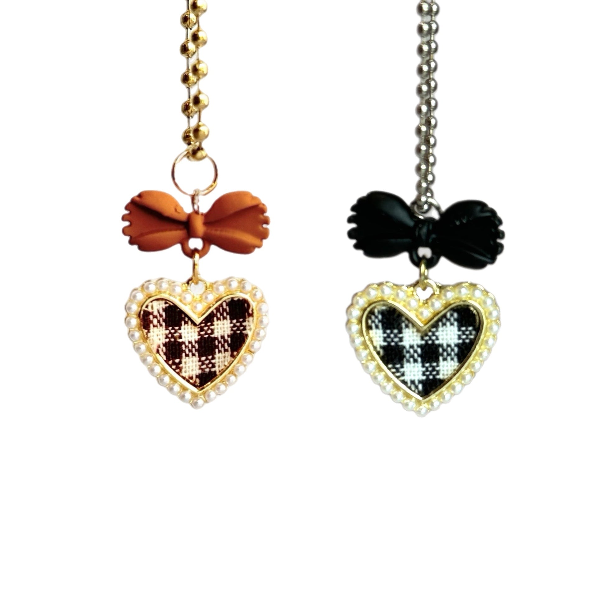 Pearl Heart Plaid - Tumbler Handle Charms - The Nifty Little Finds - Charm - The Nifty Little Finds