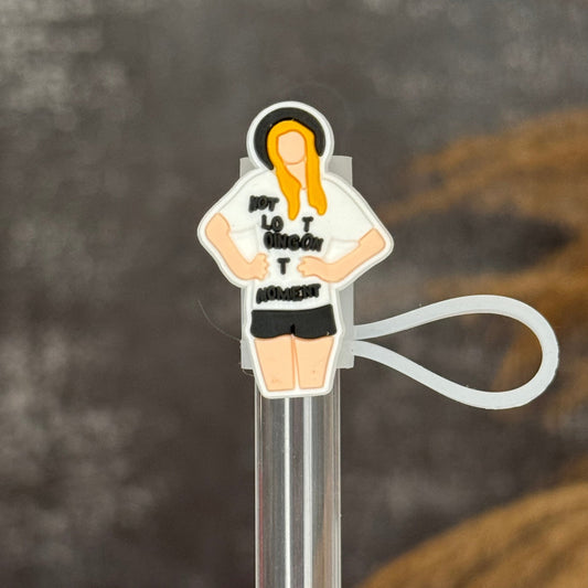 T.Swift A lot Going On Straw Topper black white - The Nifty Little Finds - The Nifty Little Finds