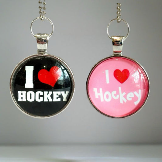 I Love Hockey Charm - Tumbler Handle Charm - The Nifty Little Finds - Charm - The Nifty Little Finds