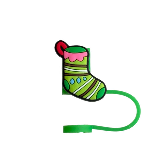 CHRISTMAS STOCKING Straw Topper - The Nifty Little Finds - The Nifty Little Finds