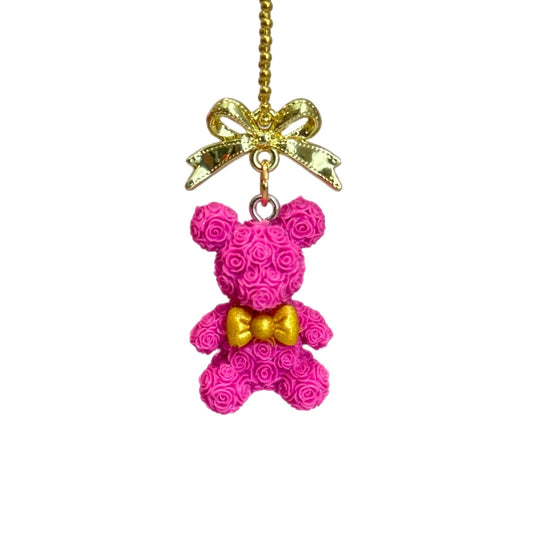 Coquette Floral Teddy Bear Charm - Tumbler Handle Charm - The Nifty Little Finds - Charm - The Nifty Little Finds
