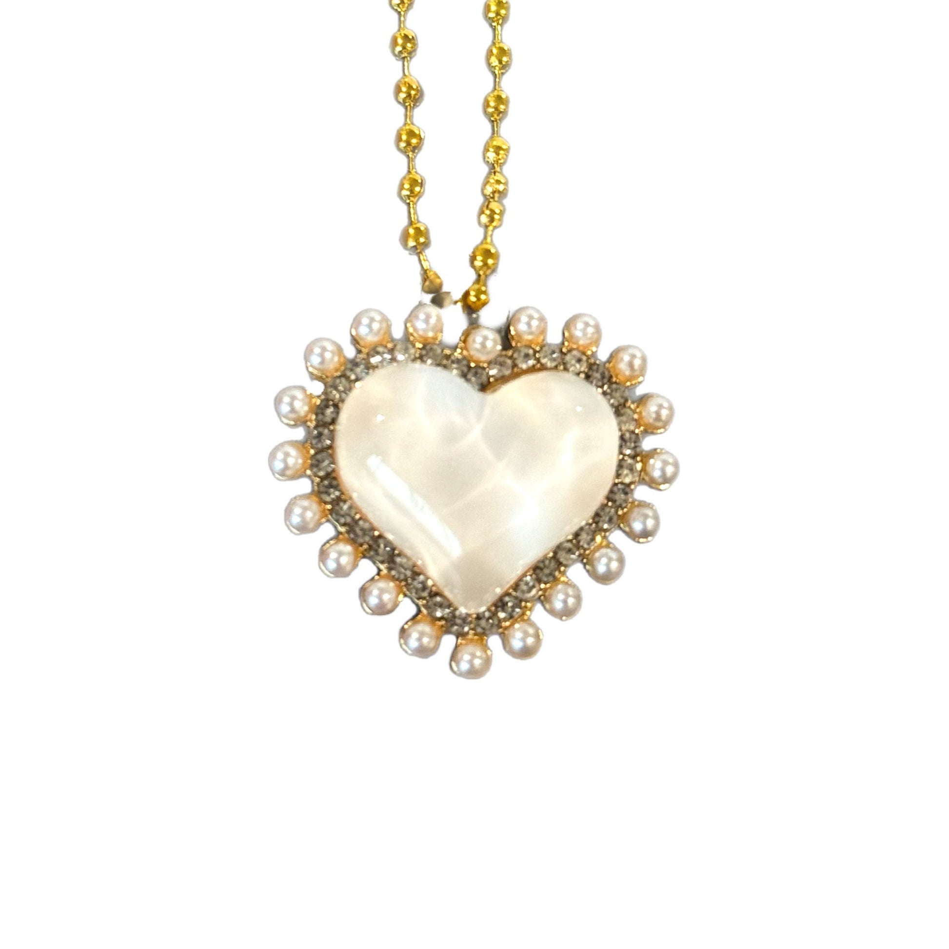Pearl Heart Charm - Tumbler Handle Charm - The Nifty Little Finds - Charm - The Nifty Little Finds