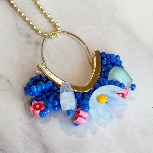 FLORAL SEED BEAD Charm - Tumbler Handle Charm - The Nifty Little Finds - Charm - The Nifty Little Finds