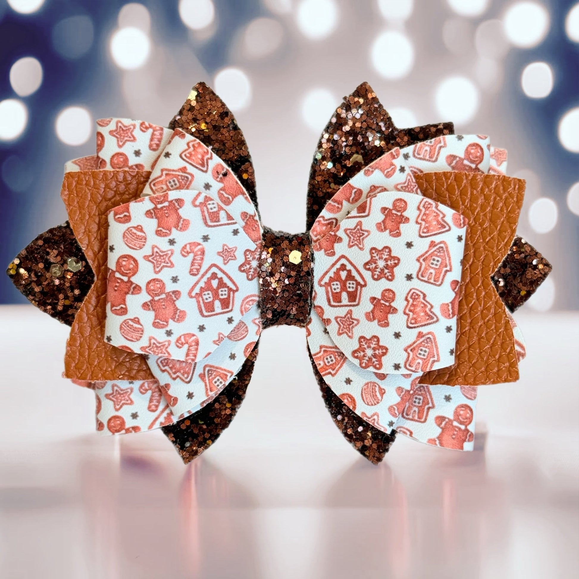 Gingerbread Glitter Tumbler Bow - The Nifty Little Finds - Bow - The Nifty Little Finds