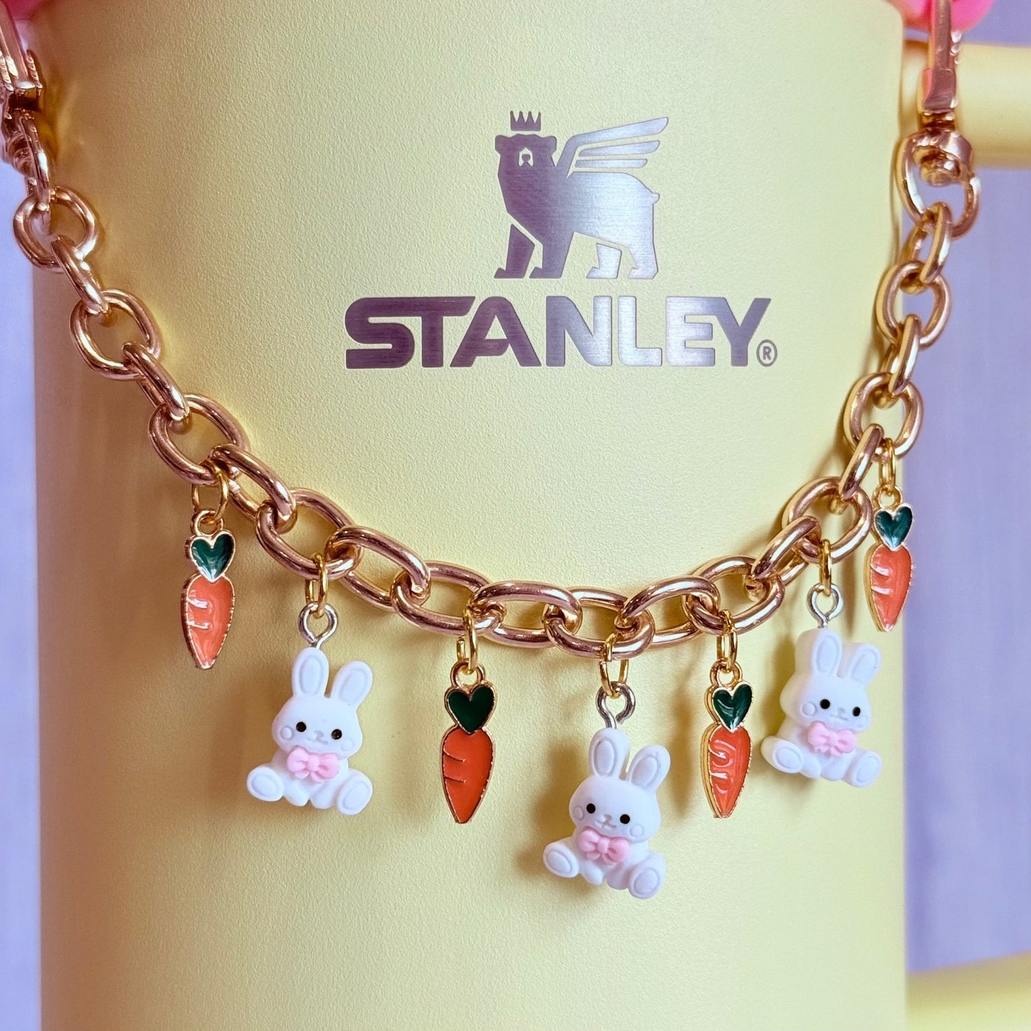 Spring Bunnies Deluxe Tumbler Charm Necklace - The Nifty Little Finds - Necklace - The Nifty Little Finds