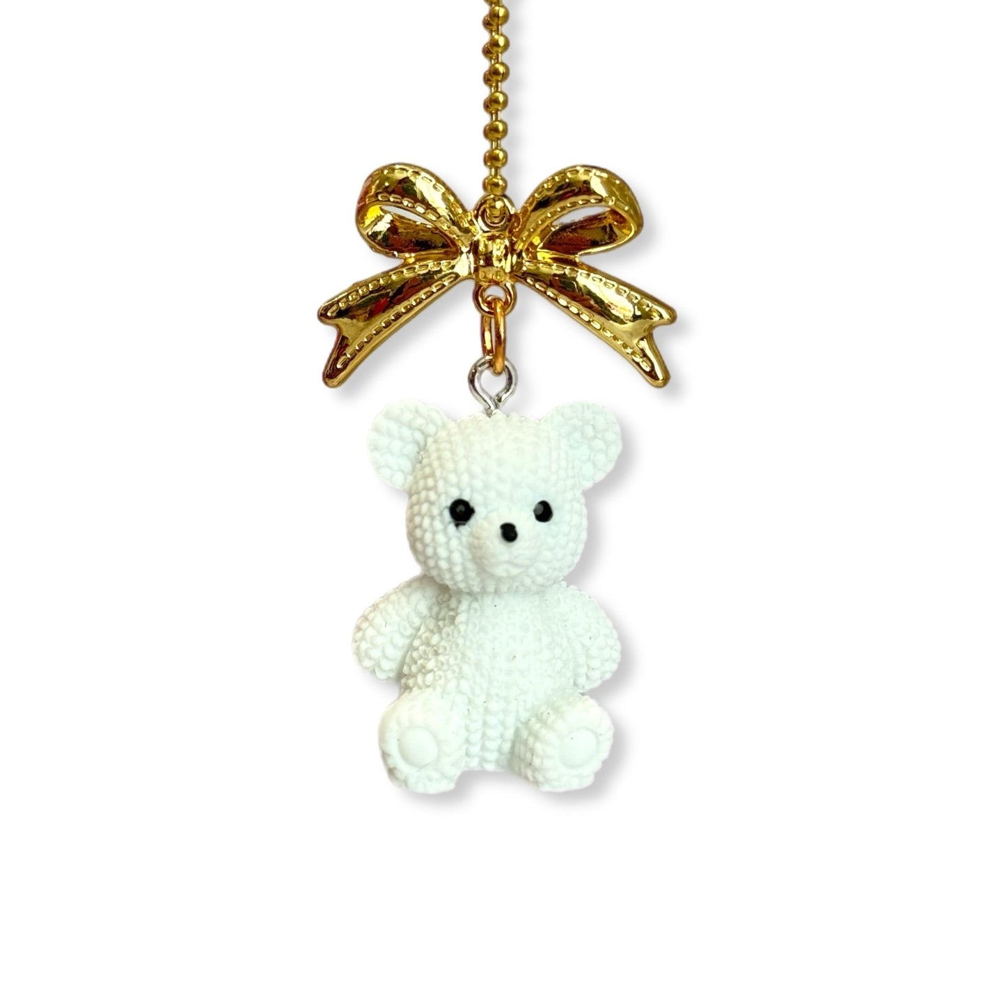 Coquette White Teddy Bear Charm - Tumbler Handle Charm - The Nifty Little Finds - Charm - The Nifty Little Finds