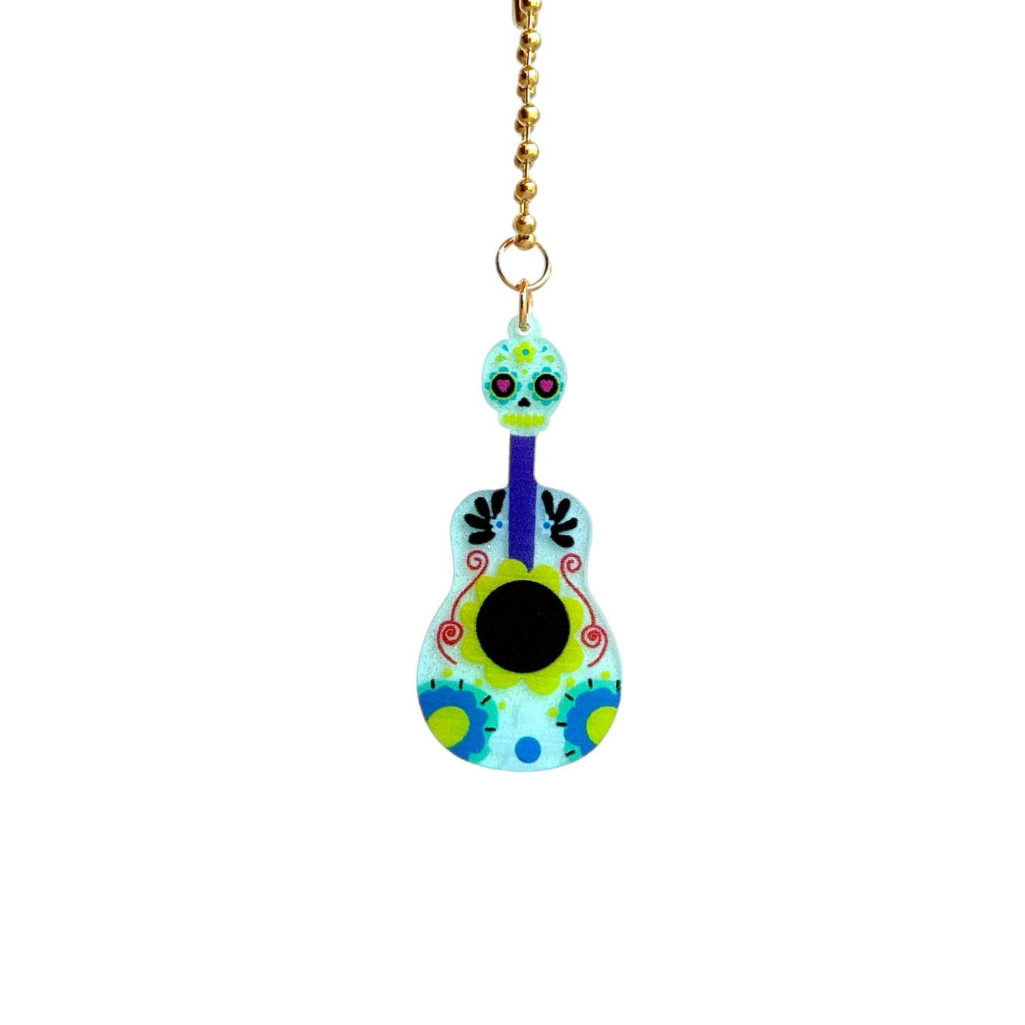 Sugar Skull Guitar Charm - Tumbler Handle Charm - The Nifty Little Finds - Charm - The Nifty Little Finds