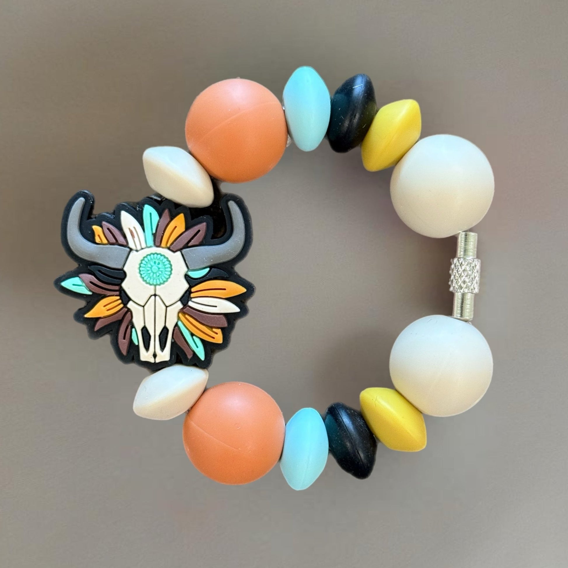 Feathered Skull Handle Bracelet - Tumbler Handle Charm - The Nifty Little Finds - Charm - The Nifty Little Finds