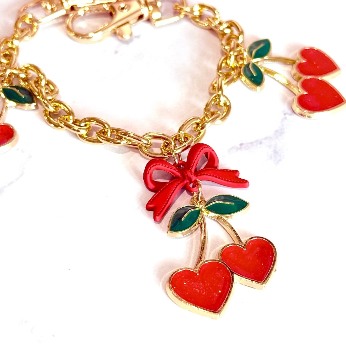 Cherry Love Deluxe Tumbler Charm Necklace - The Nifty Little Finds - Necklace - The Nifty Little Finds